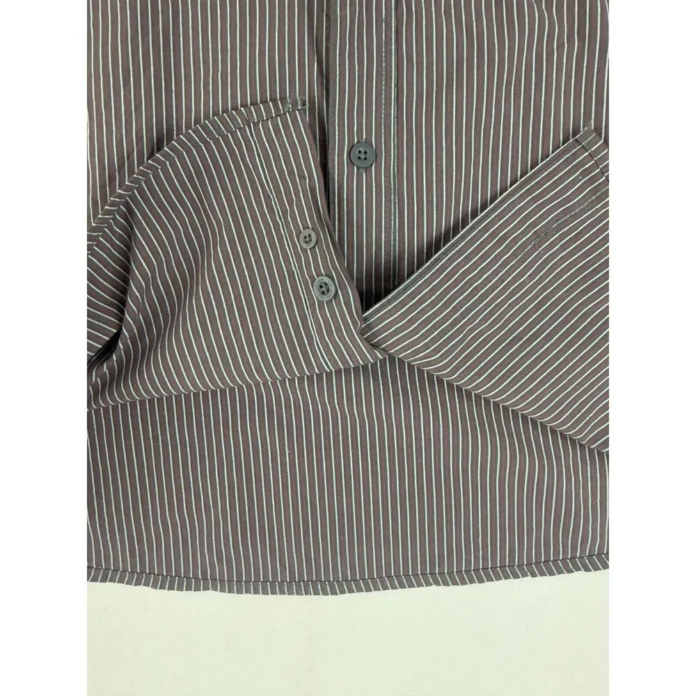 North Face‎ Tekware Shirt Large Striped Outdoors Hike Camp Gorpcore Long Sleeve